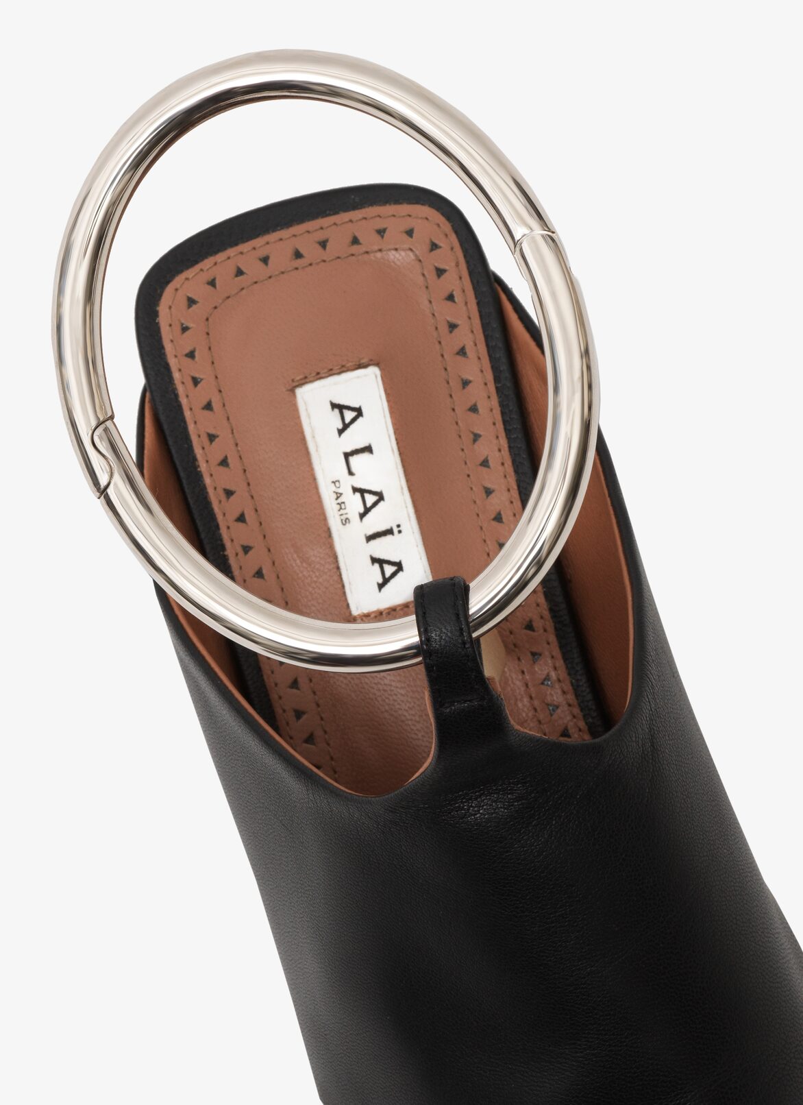 LEATHER FLAT BABOUCHES  ALAÏA BLACK LEATHER FLAT BABOUCHES